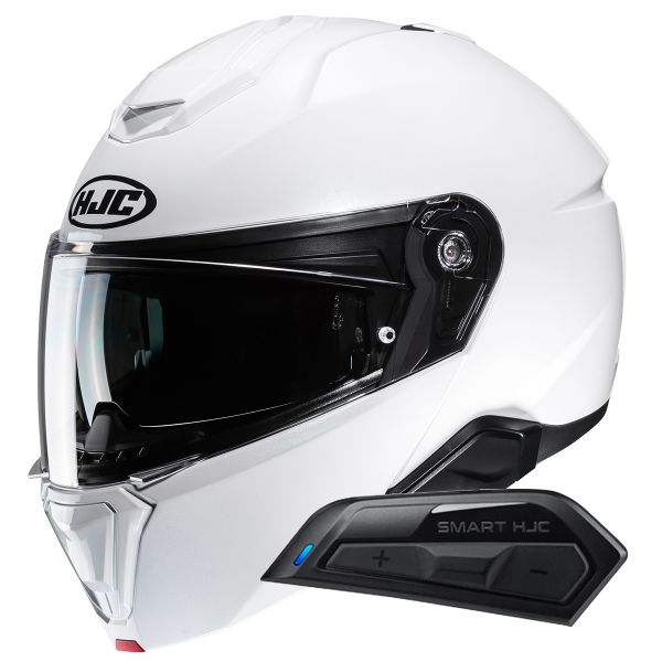 Casque Modulable HJC i91 Pearl White+ Kit Bluetooth Smart 11B
