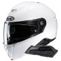 Casque Modulable HJC i91 Pearl White+ Kit Bluetooth Smart 21B Flat Black