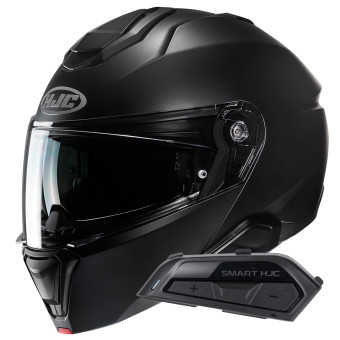 Casque Modulable HJC i91 Semi Flat Black+ Kit Bluetooth Smart 21B Flat Black