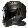 Casque Modulable HJC i91 Semi Flat Titanium + Kit Bluetooth Smart 21B Flat Black