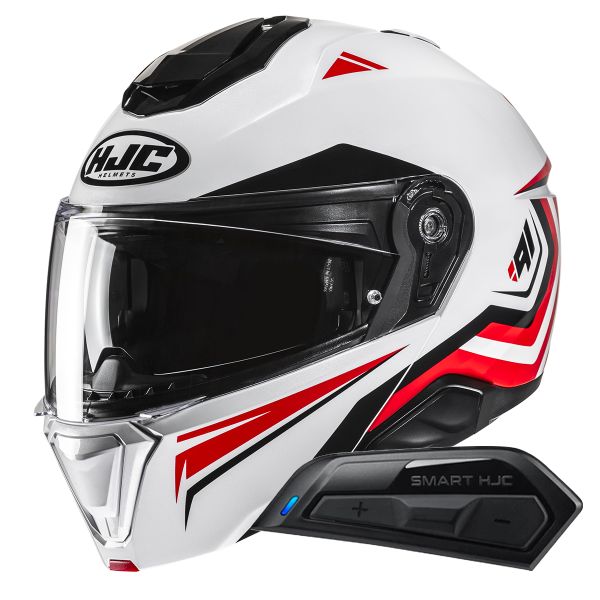 Casque Modulable HJC i91 Tricus MC1 + Kit Bluetooth Smart 11B