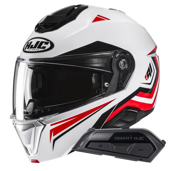 Casque Modulable HJC i91 Tricus MC1 + Kit Bluetooth Smart 21B