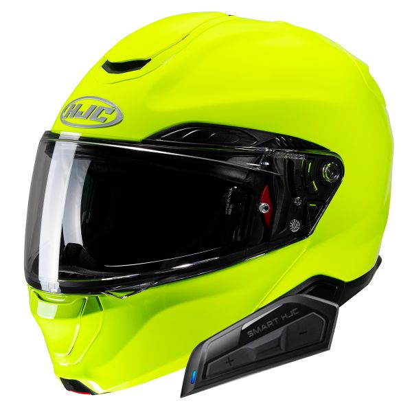 Casque Modulable HJC RPHA91 Fluorescent Green + Kit Bluetooth Smart 21B