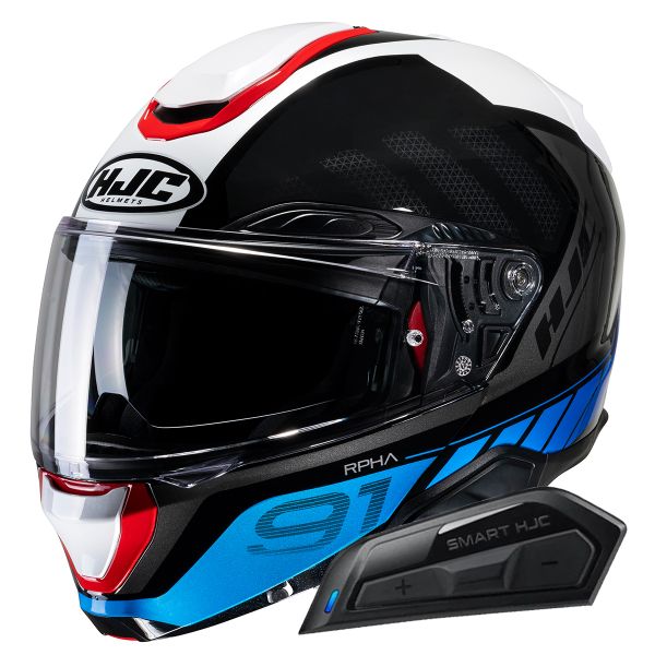 Casque Modulable HJC RPHA91 Rafino MC21 + Kit Bluetooth Smart 11B