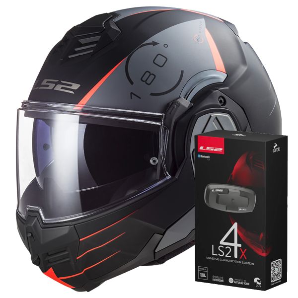 Casque Modulable LS2 Advant Codex Matt Black Titanium FF906 + Kit Bluetooth 4X Cardo