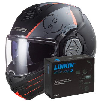 Casque Modulable LS2 Advant Codex Matt Black Titanium FF906 + Linkin Ride Pal III