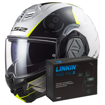 Casque Modulable LS2 Advant Codex White Black FF906 + Linkin Ride Pal III
