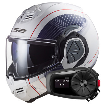 Casque Modulable LS2 Advant Copper White Blue FF906 + Kit Bluetooth 5S Solo
