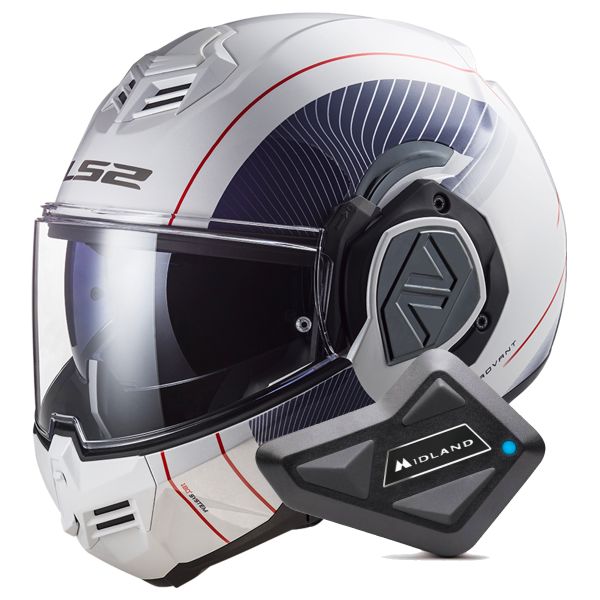 Casque Modulable LS2 Advant Copper White Blue FF906 + Kit Bluetooth BT Mini Casque Modulable LS2 Advant Copper White Blue FF906 + Kit Bluetooth BT Mini