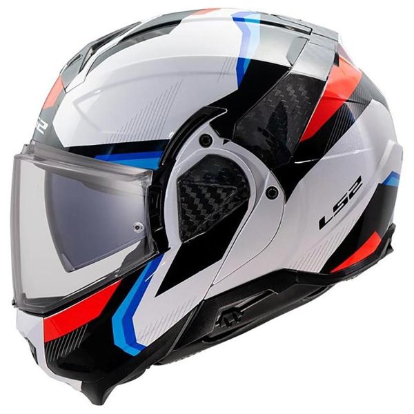 Casque Modulable LS2 Advant II Triple White Blue Red FF910 Casque Modulable LS2 Advant II Triple White Blue Red FF910