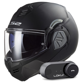 Casque Modulable LS2 Advant Matt Black FF906 + Kit Bluetooth Lokui K30