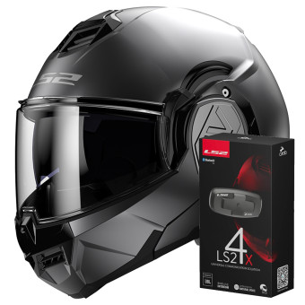 Casque Modulable LS2 Advant Matt Titanium FF906 + Kit Bluetooth 4X
