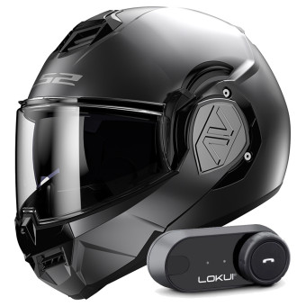 Casque Modulable LS2 Advant Matt Titanium FF906 + Kit Bluetooth Lokui K30
