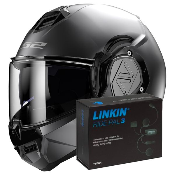 Casque Modulable LS2 Advant Matt Titanium FF906 + Linkin Ride Pal III