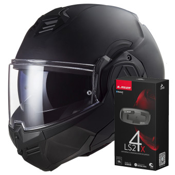 Casque Modulable LS2 Advant Noir FF906 + Kit Bluetooth 4X Cardo