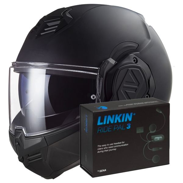 Casque Modulable LS2 Advant Noir FF906 + Linkin Ride Pal III