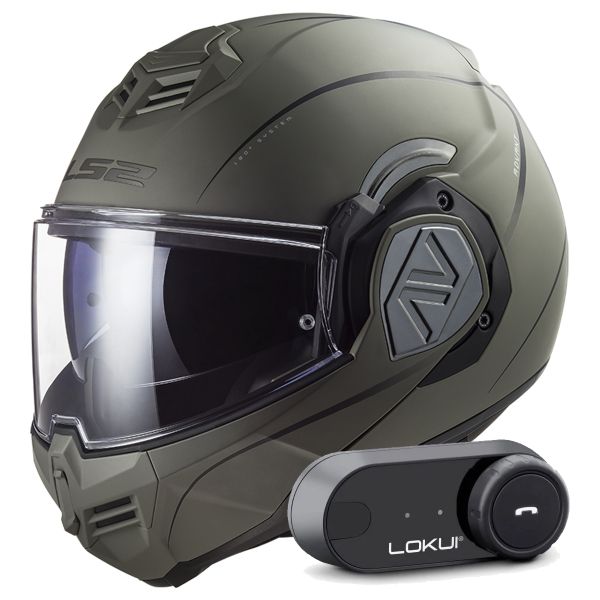 Casque Modulable LS2 Advant Special Matt Sand FF906 + Kit Bluetooth Lokui K30