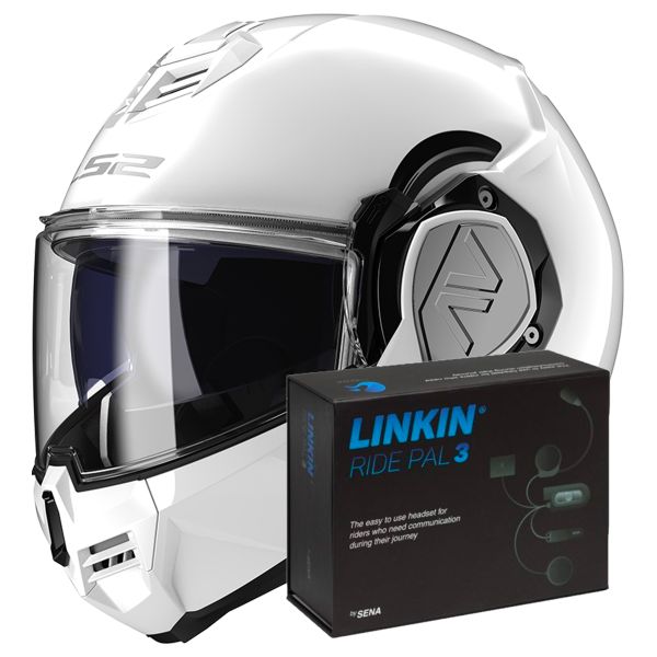 Casque Modulable LS2 Advant White FF906 + Linkin Ride Pal III