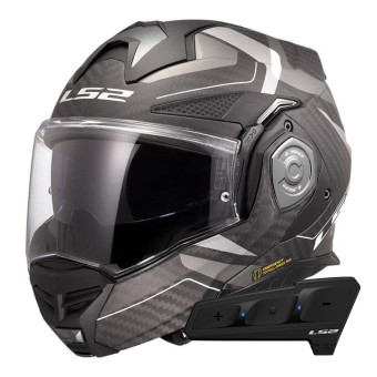 Casque Modulable LS2 Advant X C Horizon Silver Grey FF901 + Kit Bluetooth Spectrum