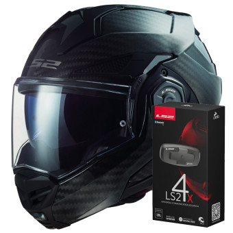 Casque Modulable LS2 Advant X C Solid Carbon FF901 + Kit Bluetooth 4X