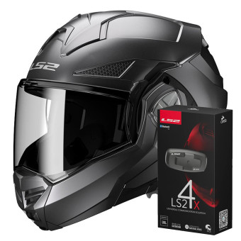 Casque Modulable LS2 Advant X Matt Black FF901 + Kit Bluetooth 4X