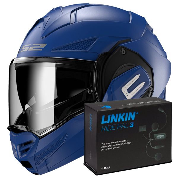 Casque Modulable LS2 Advant X Matt Blue FF901 + Linkin Ride Pal III