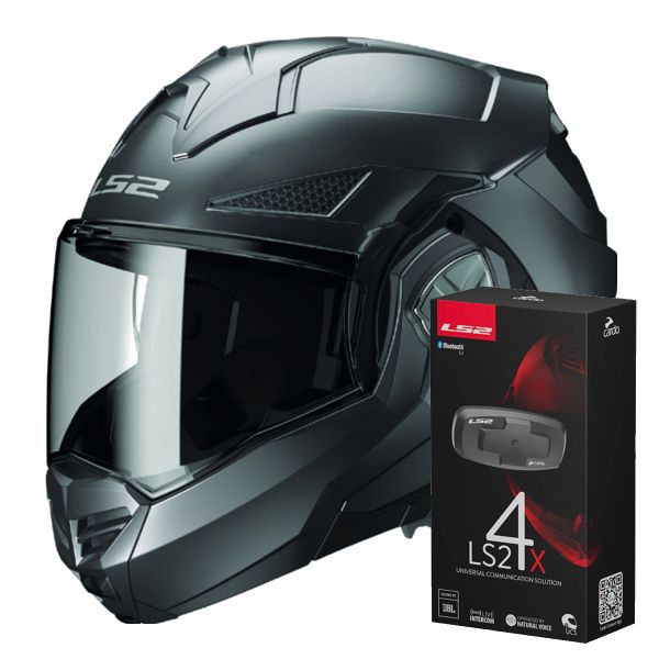 Casque Modulable LS2 Advant X Matt Titanium FF901 + Kit Bluetooth 4X