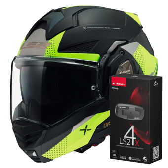 Casque Modulable LS2 Advant X Oblivion M. Black H-V FF901 + Kit Bluetooth 4X