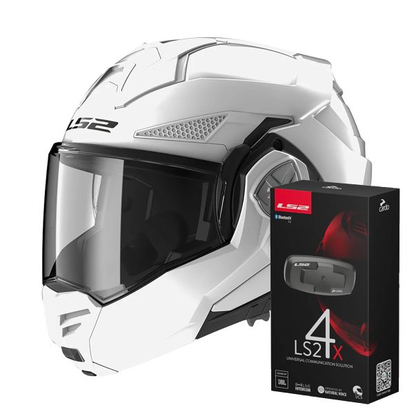 Casque Modulable LS2 Advant X White FF901 + Kit Bluetooth 4X Casque Modulable LS2 Advant X White FF901 + Kit Bluetooth 4X