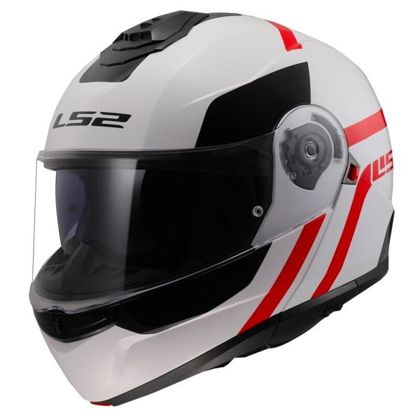 Casque Modulable LS2 Strobe II Autox White Red FF908