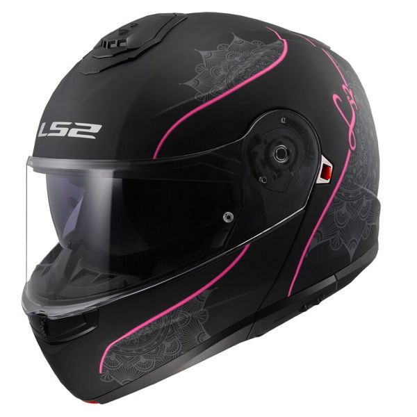 Casque Modulable LS2 Strobe II Lux Matt Black Pink FF908 Casque Modulable LS2 Strobe II Lux Matt Black Pink FF908