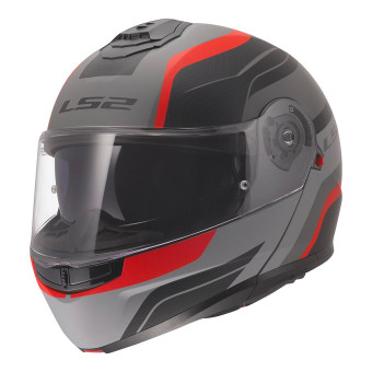 Casque Modulable LS2 Strobe II Monza Black Grey Red FF908
