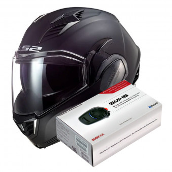 Casque Modulable LS2 Valiant II Matt Black FF900 + Kit Bluetooth SMH5 Solo Casque Modulable LS2 Valiant II Matt Black FF900 + Kit Bluetooth SMH5 Solo