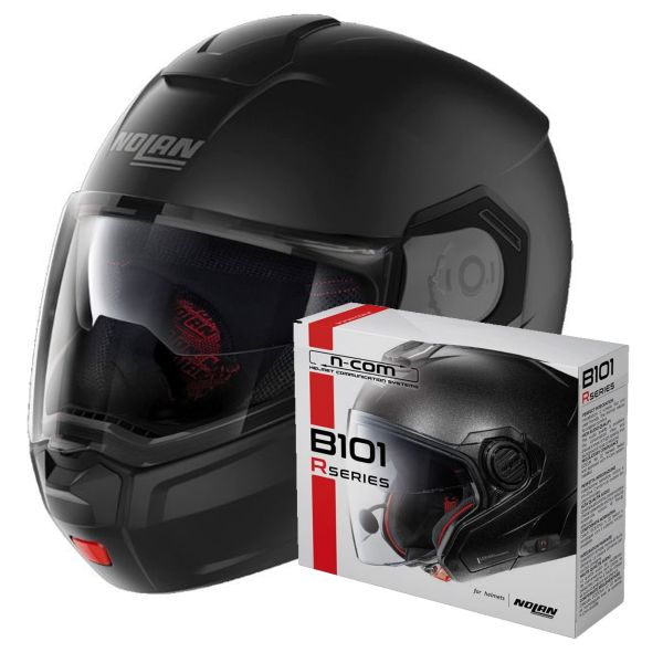 Casque Modulable Nolan N90 3 Classic N-Com Flat Black 10 + Kit Bluetooth B101R