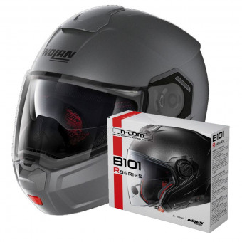 Casque Modulable Nolan N90 3 Classic N-Com Flat Vulcan Grey 2 + Kit Bluetooth B101R