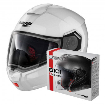 Casque Modulable Nolan N90 3 Classic N-Com White 5 + Kit Bluetooth B101R