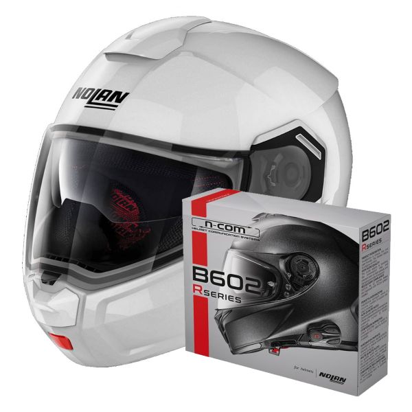 Casque Modulable Nolan N90 3 Classic N-Com White 5 + Kit Bluetooth B602R