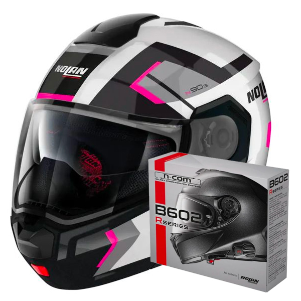 Casque Modulable Nolan N90 3 Lighthouse N-Com 49 + Kit Bluetooth B602R