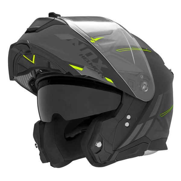 Casque Modulable NOX N967 Synchro Matt Black Neon Yellow