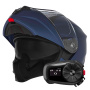 Casque Modulable NOX N968 Matt Blue + Kit Bluetooth 5S Solo