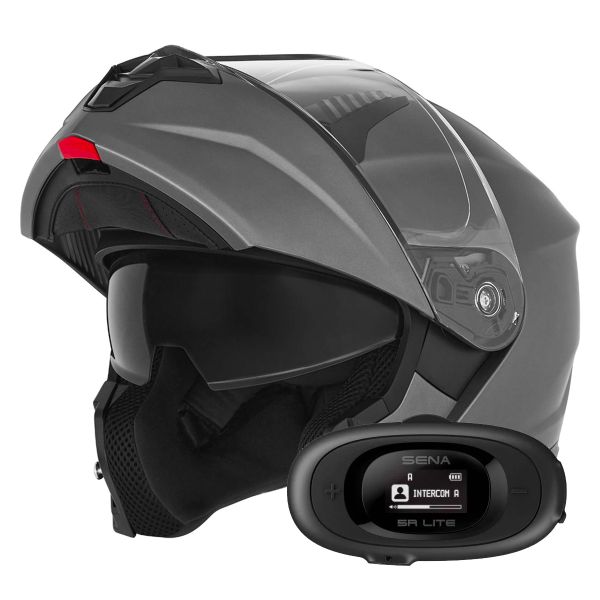 Casque Modulable NOX N968 Matt Titanium + Kit bluetooth 5R Lite