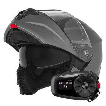 Casque Modulable NOX N968 Matt Titanium + Kit Bluetooth 5S Solo