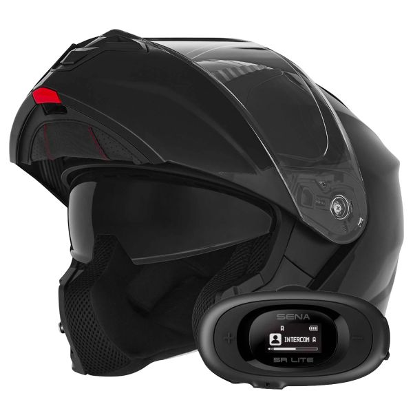 Casque Modulable NOX N968 Shiny Black + Kit bluetooth 5R Lite