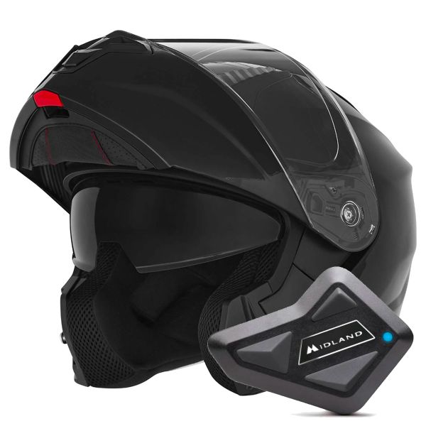 Casque Modulable NOX N968 Shiny Black + Kit Bluetooth BT Mini Casque Modulable NOX N968 Shiny Black + Kit Bluetooth BT Mini