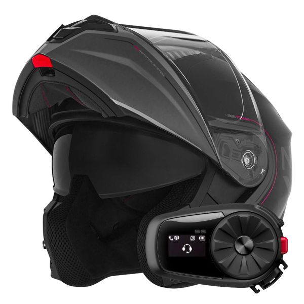 Casque Modulable NOX N968 Tomak Matt Black Pink + Kit Bluetooth 5S Solo