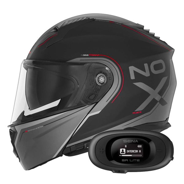 Casque Modulable NOX N968 Tomak Matt Black Red + Kit bluetooth 5R Lite