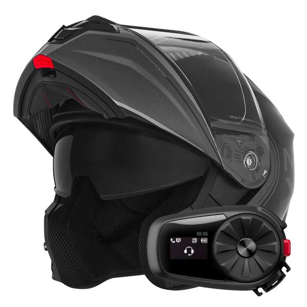 Casque Modulable NOX N968 Tomak Matt Black Titanium + Kit Bluetooth 5S Solo