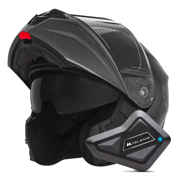 Casque Modulable NOX N968 Tomak Matt Black Titanium + Kit Bluetooth BT Mini