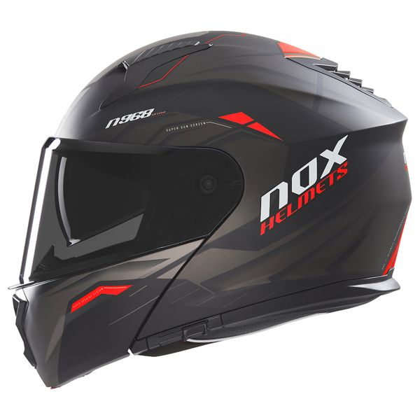 Casque Modulable NOX N968 Ultra Matt Black Red