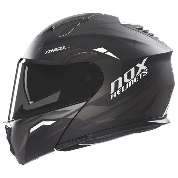 Casque Modulable NOX N968 Ultra Matt Black White